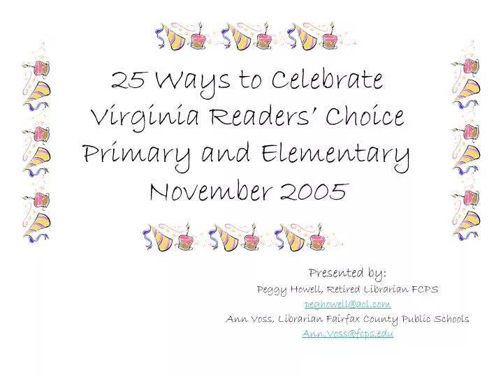 25 ways to celebrate virginia readers choice primary and elementary november 2005
