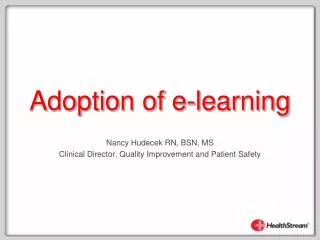 Adoption of e-learning