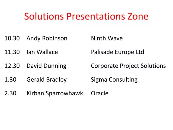 solutions presentations zone