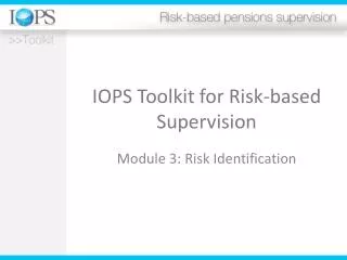 iops toolkit for risk based supervision