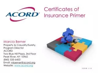 Certificates of Insurance Primer