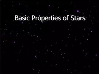 Basic Properties of Stars
