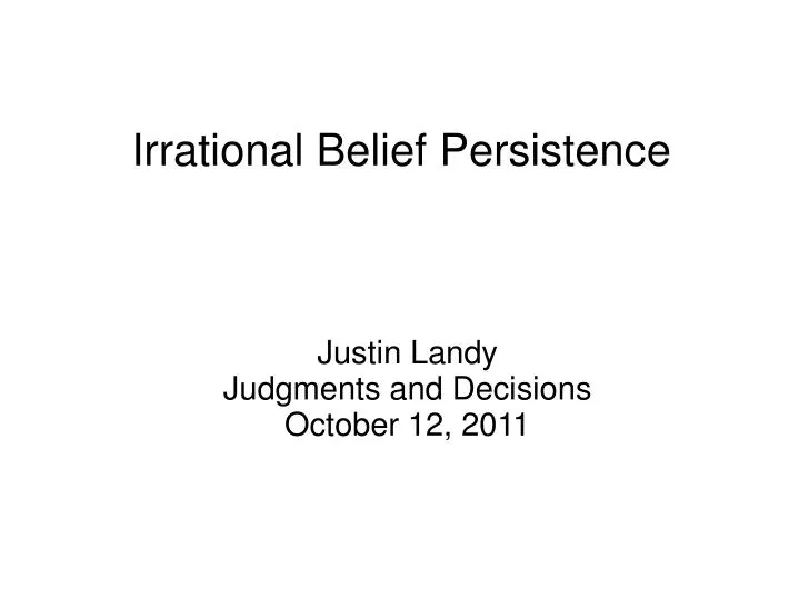 justin landy judgments and decisions october 12 2011