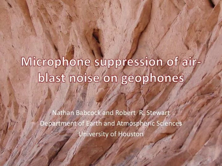 microphone suppression of air blast noise on geophones