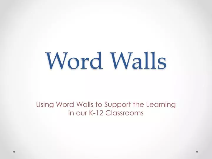word walls