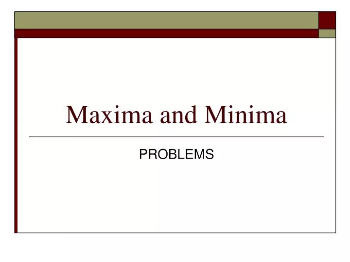maxima and minima