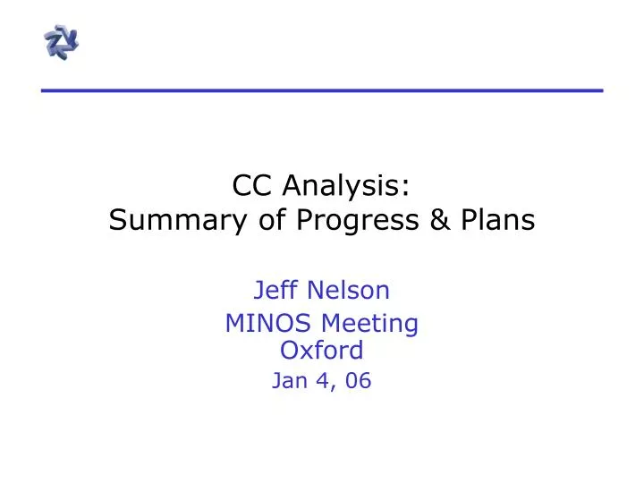cc analysis summary of progress plans