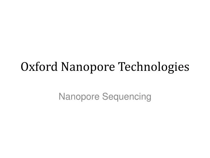 oxford nanopore technologies