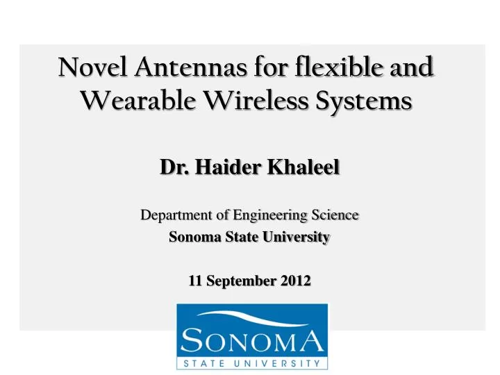 novel antennas for flexible and wearable wireless systems