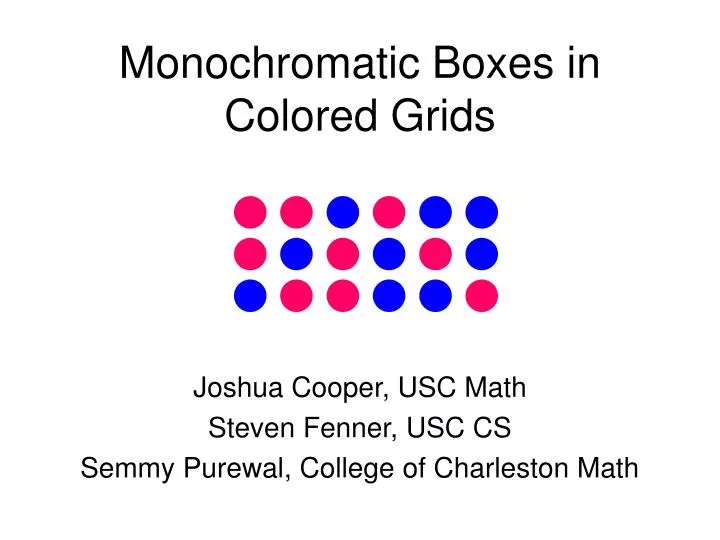 monochromatic boxes in colored grids