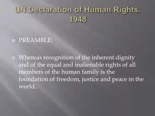 UN Declaration of Human Rights, 1948