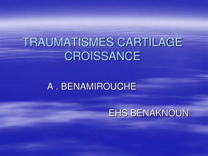 traumatismes cartilage croissance