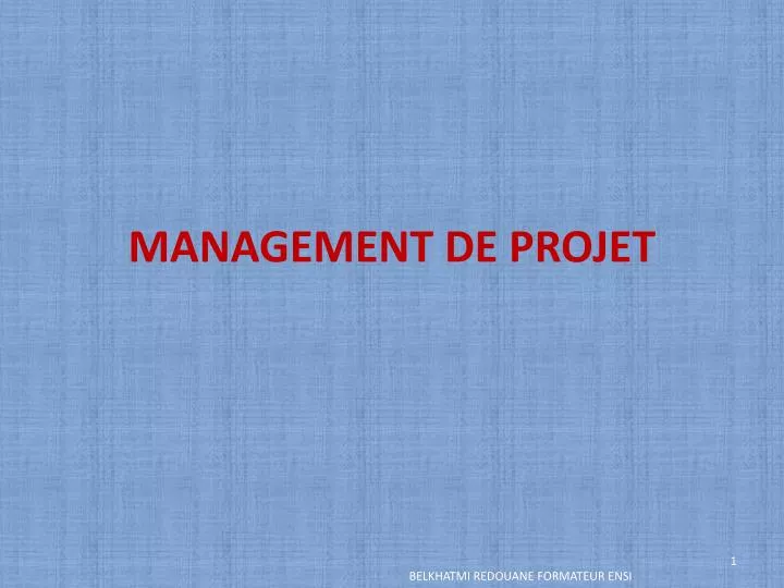 management de projet