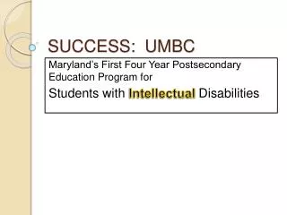 SUCCESS: UMBC