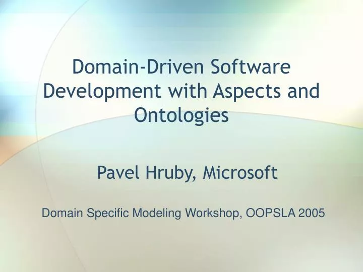 domain driven software development with aspects and ontologies