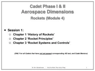Cadet Phase I &amp; II Aerospace Dimensions Rockets (Module 4)