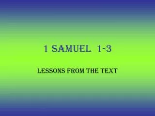 1 Samuel 1-3
