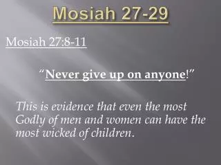 Mosiah 27-29