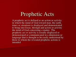 Prophetic Acts