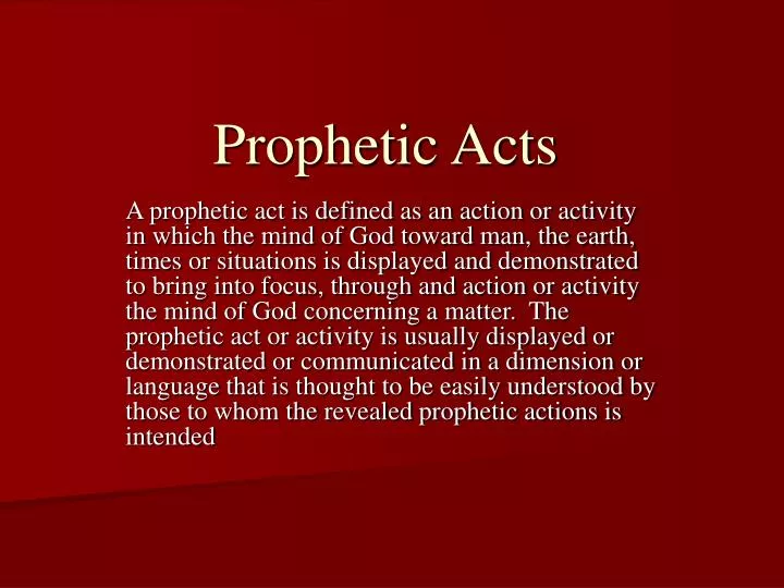 prophetic acts