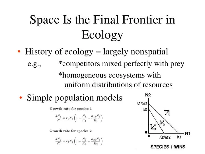 space is the final frontier in ecology