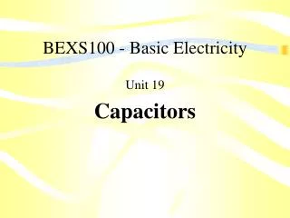 BEXS100 - Basic Electricity