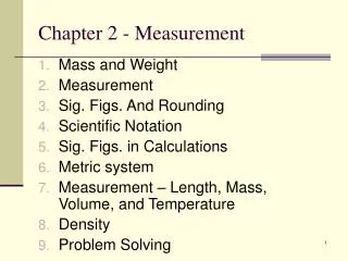Chapter 2 - Measurement