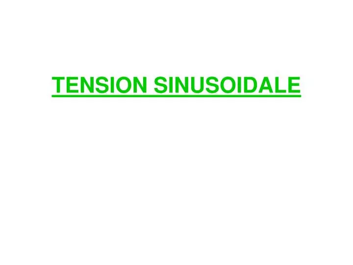 tension sinusoidale