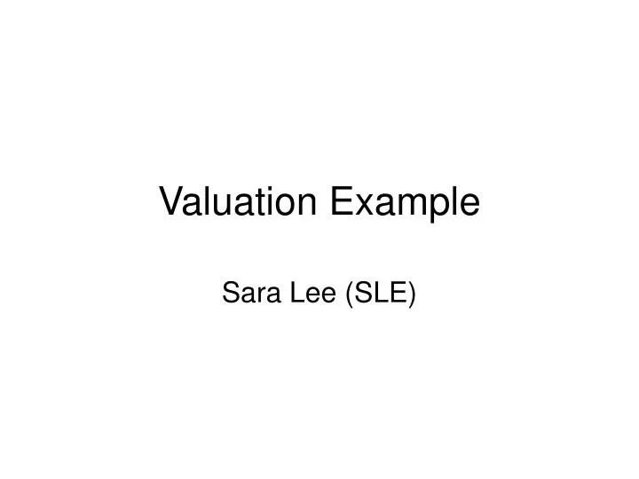 valuation example