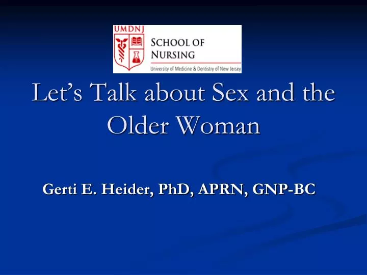let s talk about sex and the older woman