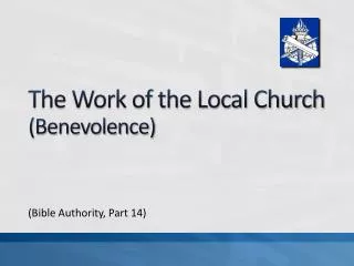 The Work of the Local Church (Benevolence)