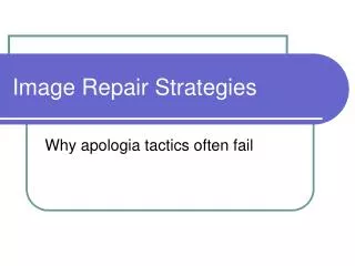 Image Repair Strategies