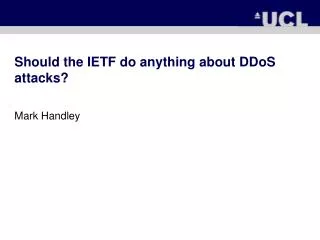 Should the IETF do anything about DDoS attacks?