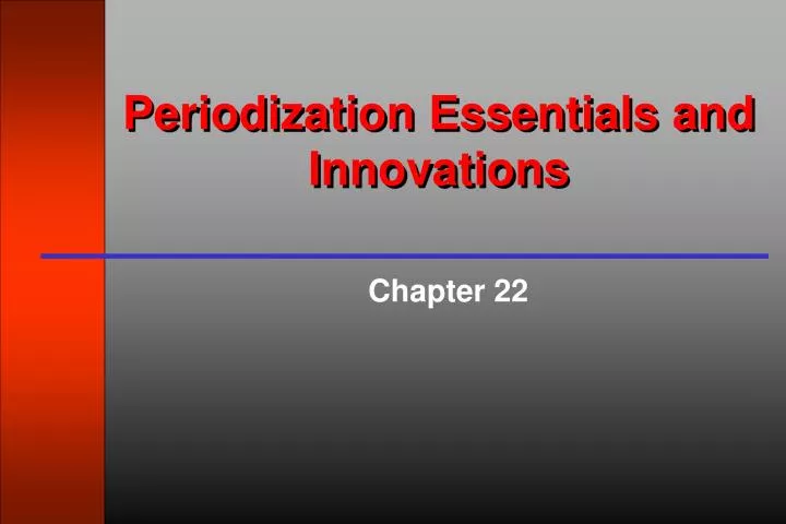 periodization essentials and innovations