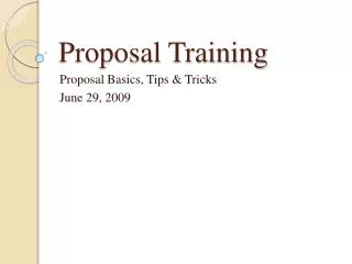 Proposal Training