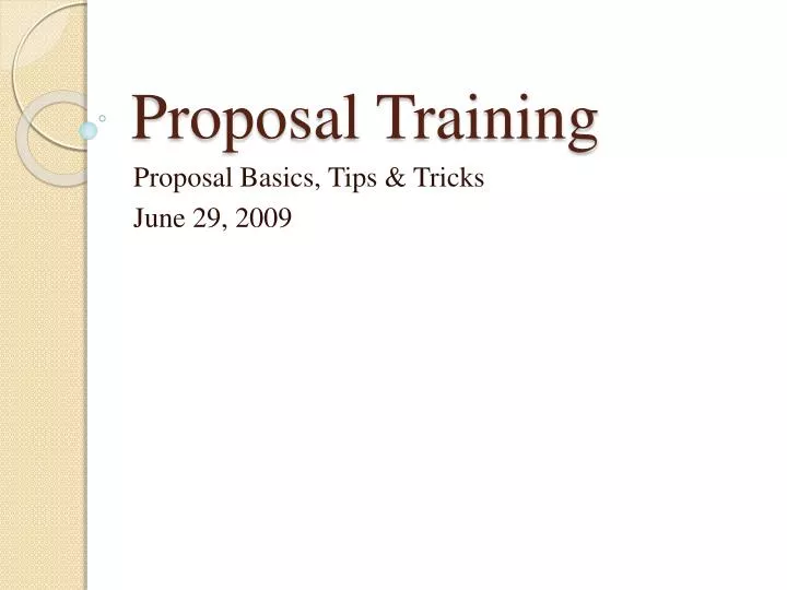 proposal training