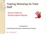 Training Workshop for Field Staff - slide 1