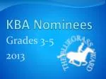 KBA Nominees