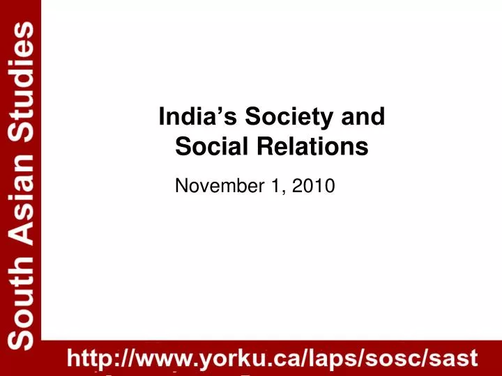 india s society and social relations