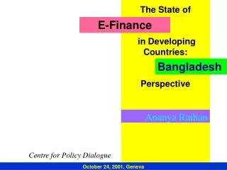 The State of in Developing Countries: Perspective
