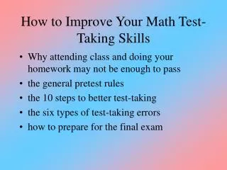 How to Improve Your Math Test-Taking Skills