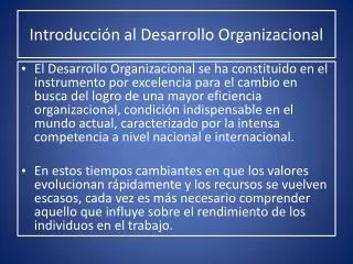 introducci n al desarrollo organizacional