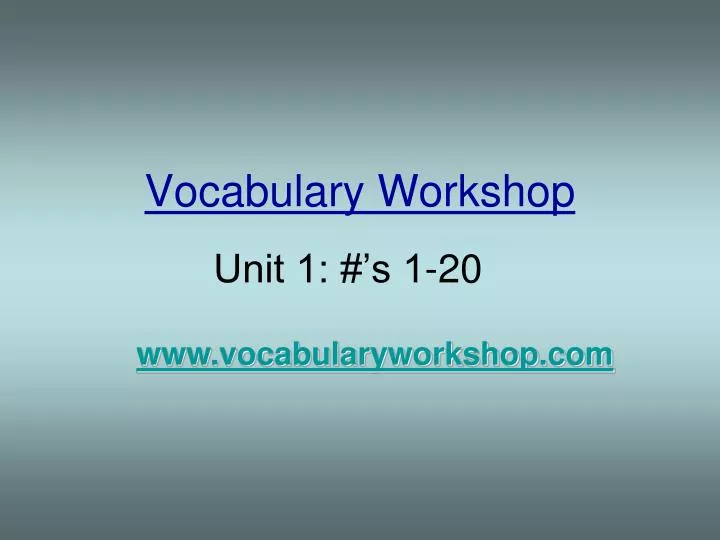 vocabulary workshop