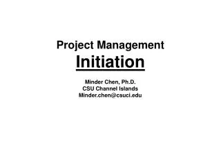 Project Management Initiation