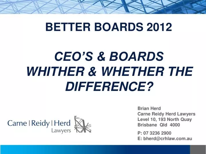 better boards 2012 ceo s boards whither whether the difference