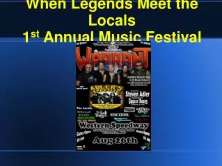 Be part of When Legends Meet the Locals Music Festival