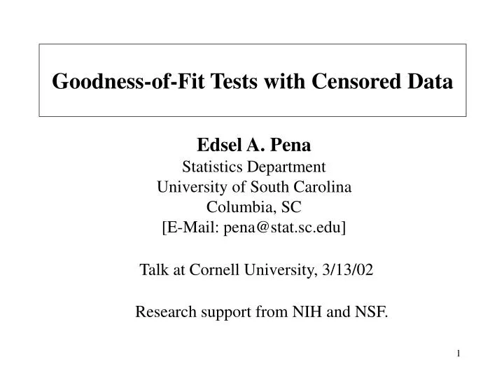 goodness of fit tests with censored data