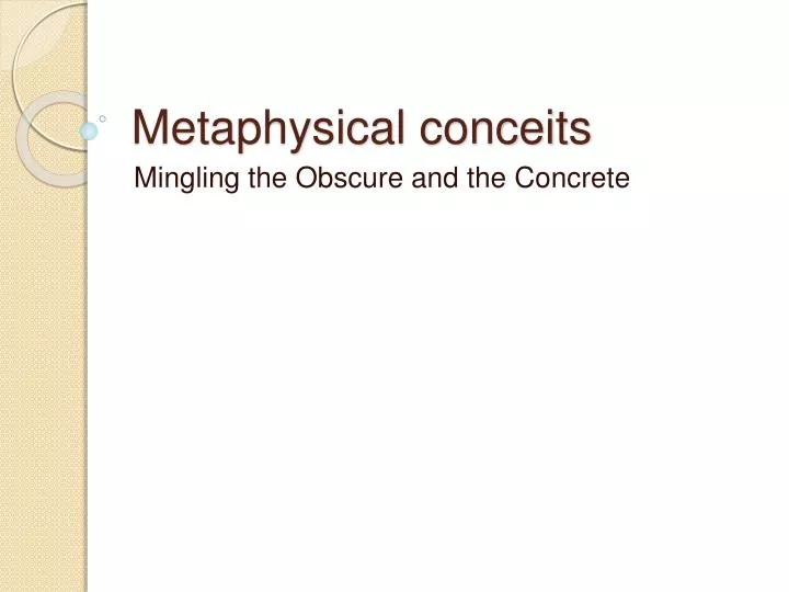 metaphysical conceits