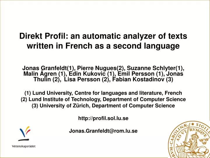 direkt profil an automatic analyzer of texts written in french as a second language