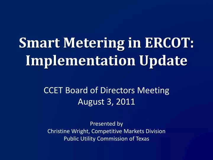 smart metering in ercot implementation update